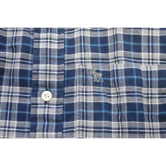 Abercrombie & Fitch Plaid Dress Shirt Muscle Fit Button Up Casual Mens Size XL - Picture 6 of 8